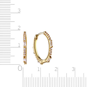 Серьги из серебра с фианитами, золочением