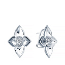 Серьги из серебра с фианитом