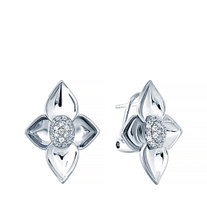 Серьги из серебра с фианитом