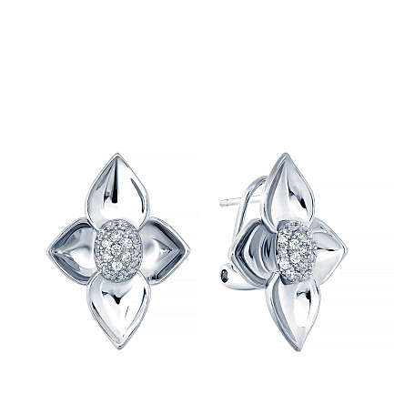 Серьги из серебра с фианитом