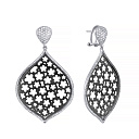Серьги из серебра с фианитом