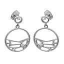 Серьги из серебра с фианитом
