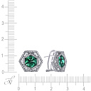 Серьги из серебра с фианитом