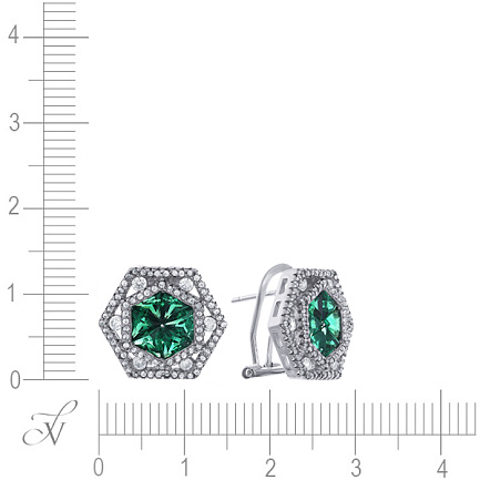 Серьги из серебра с фианитом