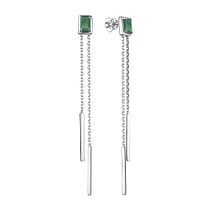 Серьги из серебра с агатом