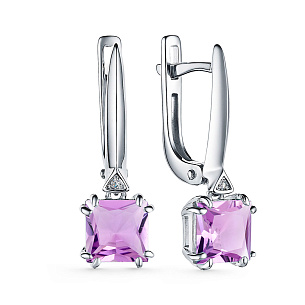 Серьги из серебра с аметистами