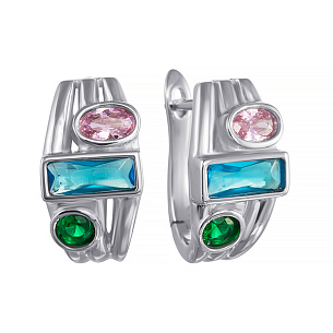 Серьги с английским замком из серебра