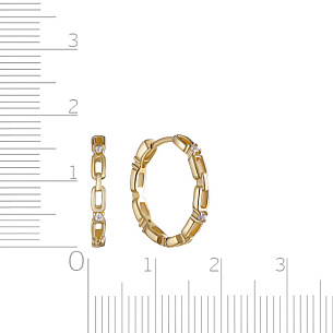 Серьги из серебра с фианитами, золочением