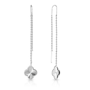 Серьги из серебра с фианитом