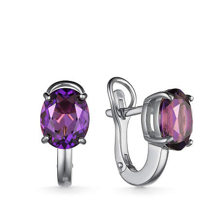 Серьги из серебра с аметистом
