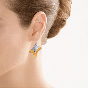 Серьги из серебра с фианитом