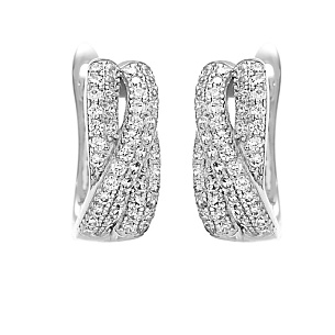 Серьги с английским замком из серебра с фианитом