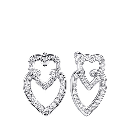 Серьги из серебра с фианитом