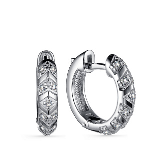 Серьги из серебра с фианитом
