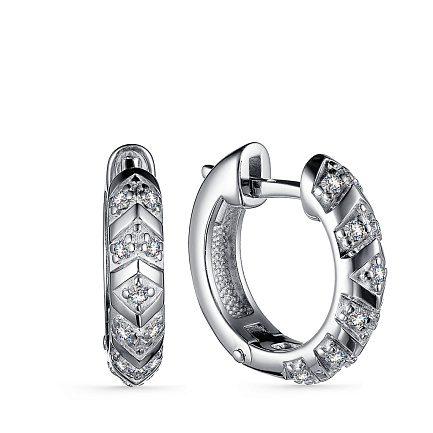 Серьги из серебра с фианитом