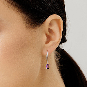 Серьги из серебра с аметистами
