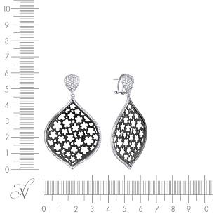Серьги из серебра с фианитом