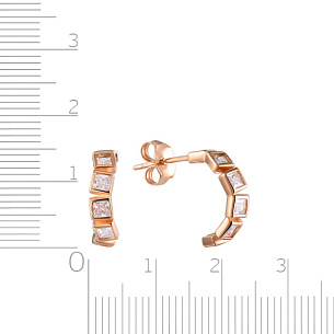 Серьги из серебра с фианитами, золочением