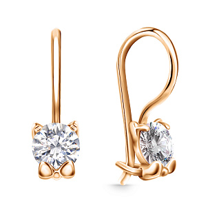 Серьги детские из красного золота
