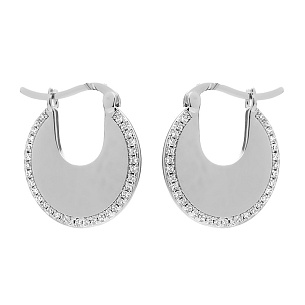 Серьги из серебра с фианитами