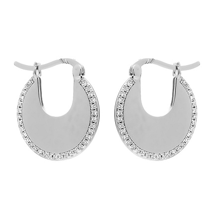 Серьги из серебра с фианитами