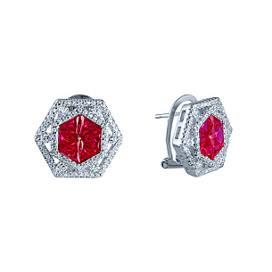 Серьги из серебра с фианитом