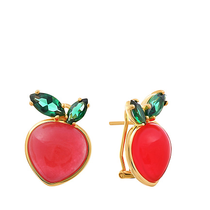 Серьги из серебра с фианитом