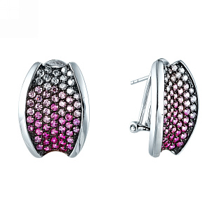 Серьги из серебра с фианитом