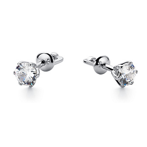 Серьги из серебра с фианитом