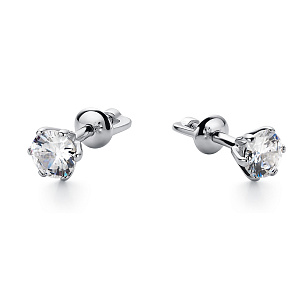 Серьги из серебра с фианитом