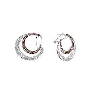 Серьги из серебра с фианитом