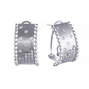 Серьги из серебра с фианитом