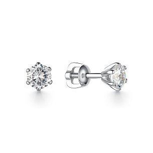 Серьги из серебра с фианитом