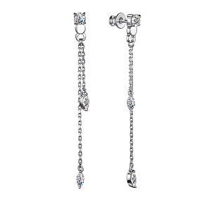 Серьги из серебра с фианитами