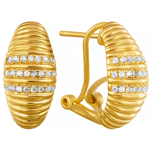 Серьги из серебра с фианитом