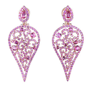 Серьги из красного золота с сапфирами