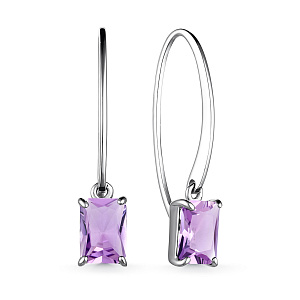 Серьги из серебра с аметистами
