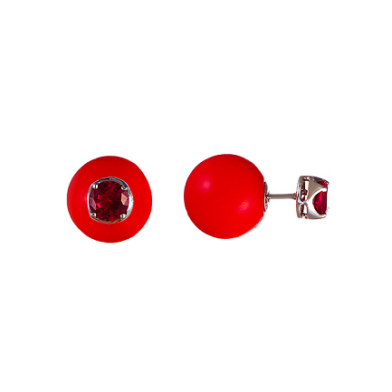 Серьги из серебра с фианитом