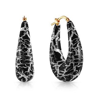 Серьги из серебра с эмалью, золочением