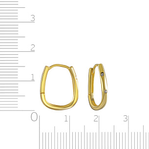 Серьги из серебра с фианитами, золочением