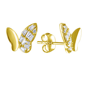 Серьги из серебра с фианитами
