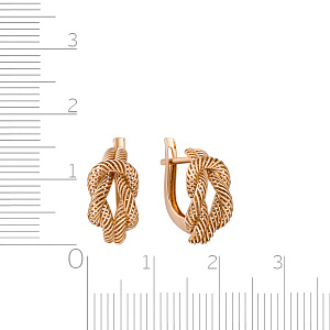 Серьги с английским замком из красного золота